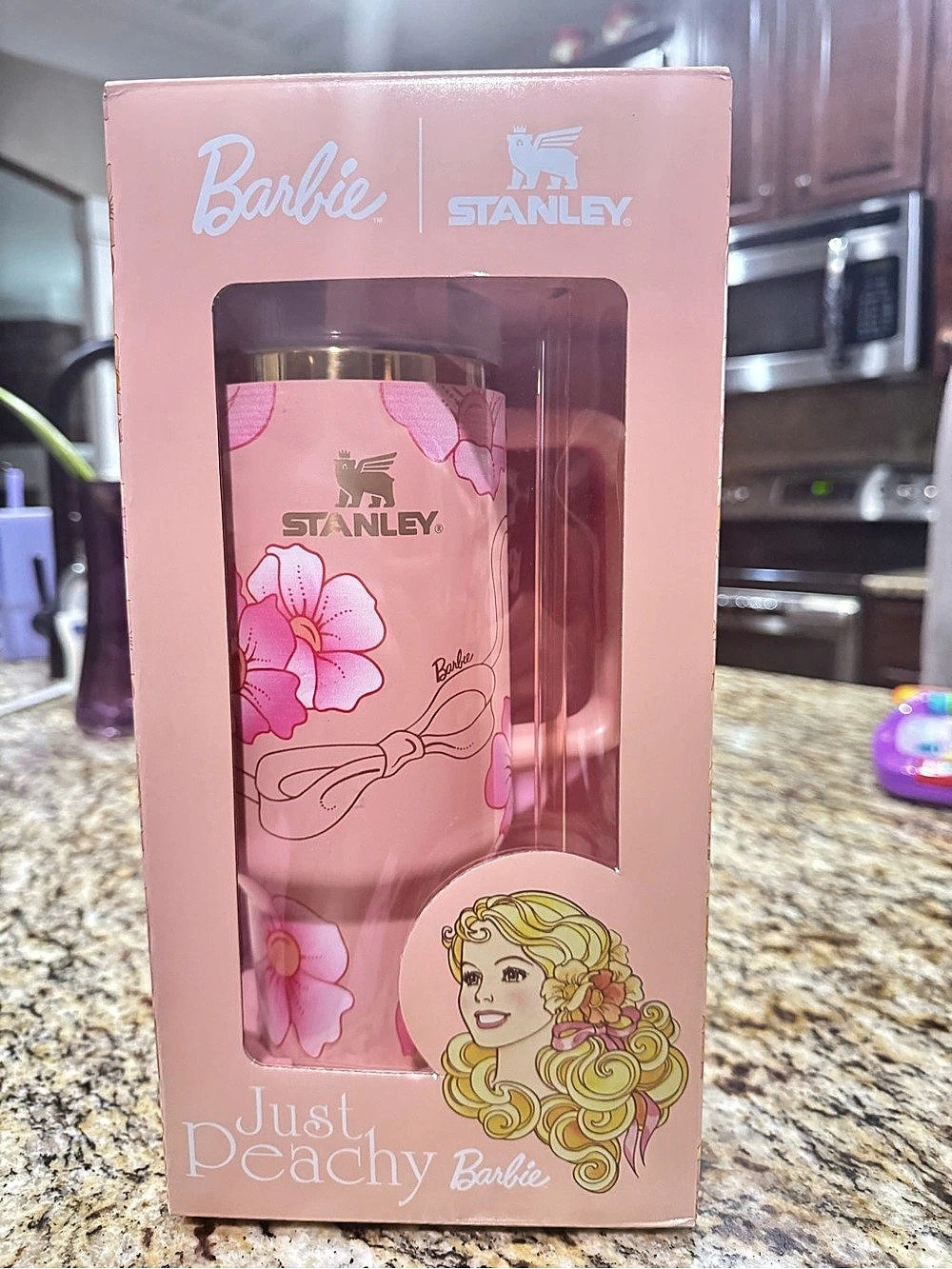 Stanley Quencher H2.0 Tumbler Barbie Just Peachy Pink Floral Tumbler